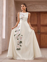 Women Floral Printed Sleeveless Dress With Cinched Waist